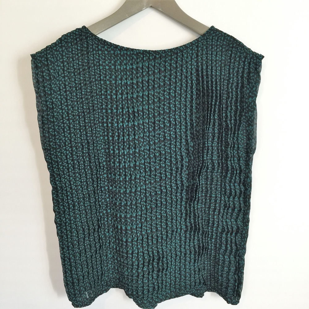 Talbots Accordion Pleat Sleeveless Speckled Blouse